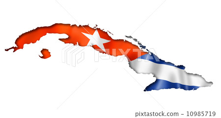 Cuban flag map Cuban flag map 10985719