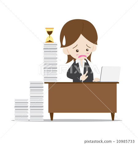 Business woman in busy time 10985733