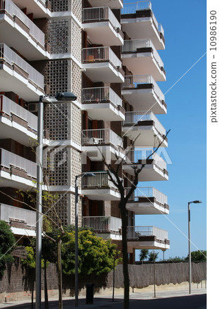 house with balconies house with balconies 10986190
