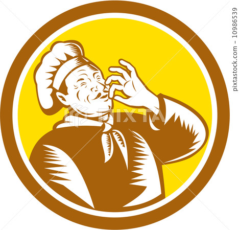 Chef Cook Baker Belissimo Smiling Circle Retro 10986539