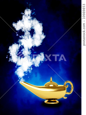 Magic lamp and dollar symbol 10989853