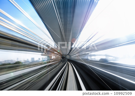 Motion blur of Japanese mono rail 10992509