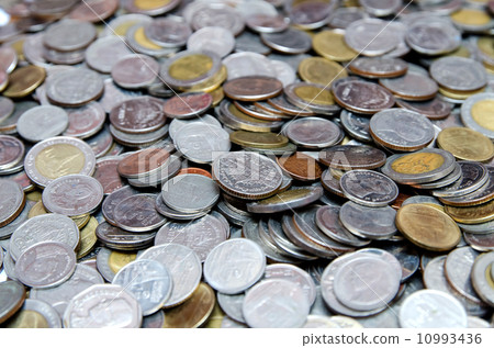 Many of Thai Baht Coins background 10993436