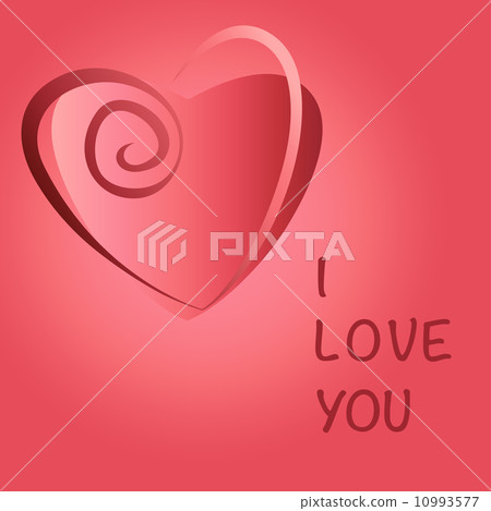 Romantic gift card with red heart and love text - Stock Illustration ...