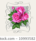 Romantic floral background with pink roses flowers 10993582