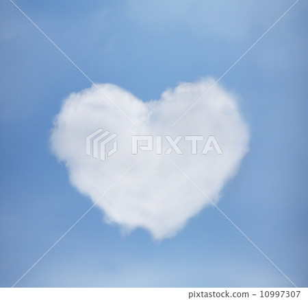 blue sky with heart from clouds blue sky with heart from clouds 10997307