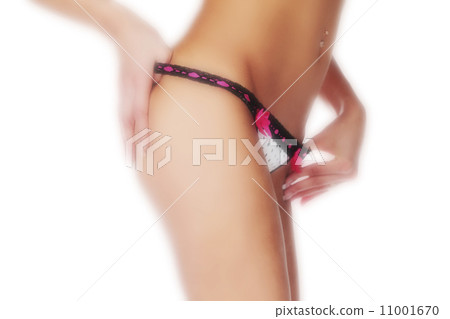 Woman in underwear on white background 11001670