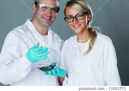 Cheerful chemistry researchers Cheerful chemistry researchers 11001771
