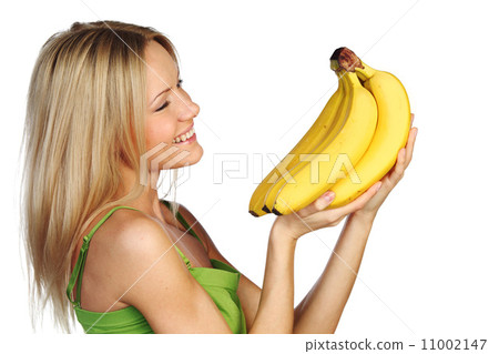 woman and bananas woman and bananas 11002147