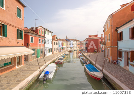 Murano and Burano island, street with glass store 11007358