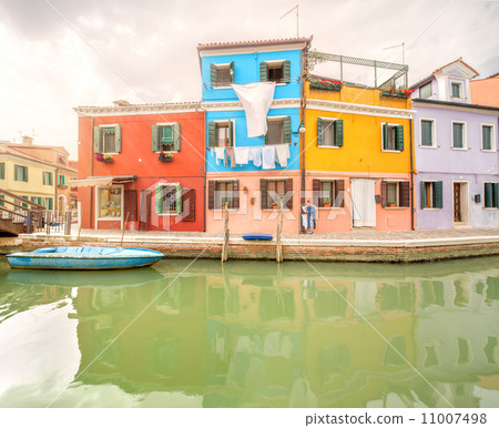 Murano and Burano island, street with glass store Murano and Burano island, street with glass store 11007498