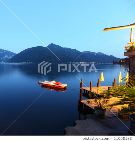 night lugano lake landscape night lugano lake landscape 11008188
