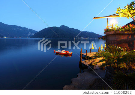 night lugano lake landscape night lugano lake landscape 11008292