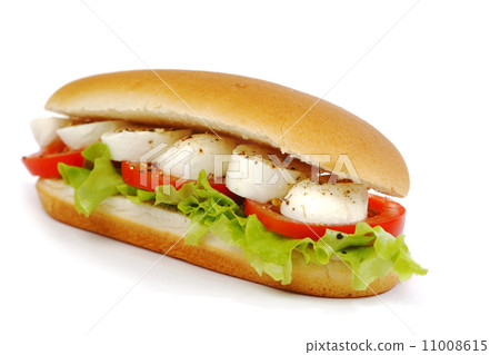 Sandwich with mozzarella tomato and salad 11008615