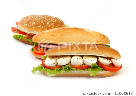 Sandwich with mozzarella tomato and salad 11008618
