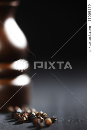 Wooden peppermill with peppercorns 11009159