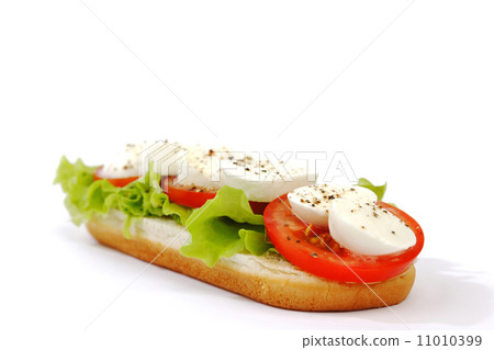 Sandwich with mozzarella tomato and salad 11010399