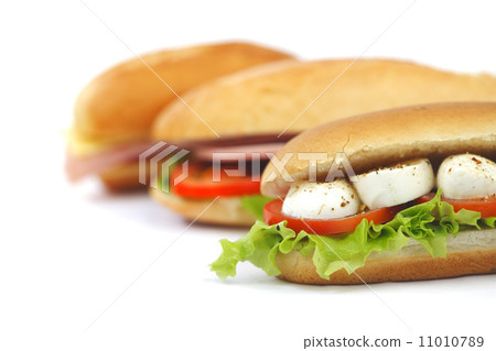 Sandwich with mozzarella tomato and salad 11010789