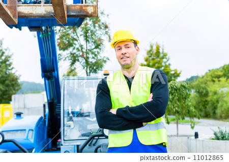 Driver driving  construction excavator 11012865