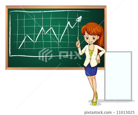 A woman in front of the blackboard A woman in front of the blackboard 11013025