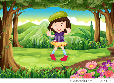 A fashionable young girl at the forest A fashionable young girl at the forest 11013122