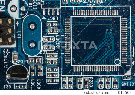 Close up of computer circuit motherboard Close up of computer circuit motherboard 11013505