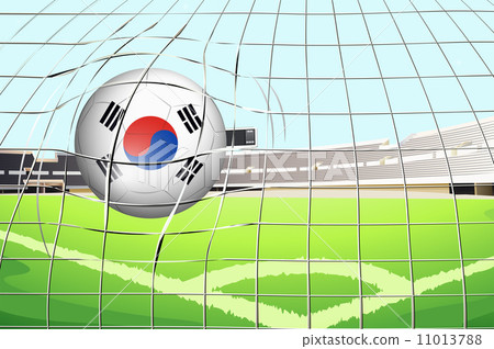 A soccer ball with the South Korean flag 11013788