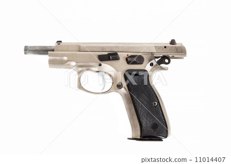 Semi-automatic gun isolated on white background 11014407