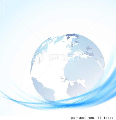 Globe over blue swoosh lines 11014555