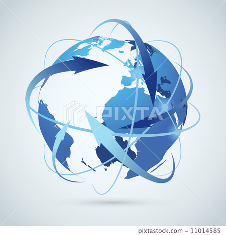 Global business idea - earth arrows paths 11014585