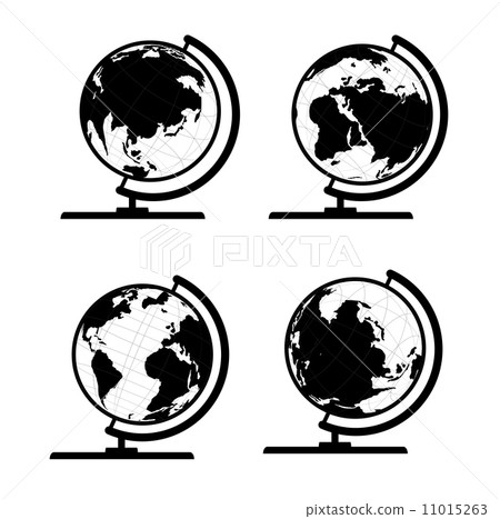 Vector set of 3D world map or globe, series 3... - Stock Illustration ...