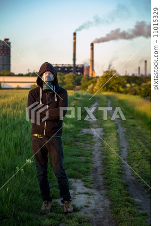 Rural landscape with factory 11015329