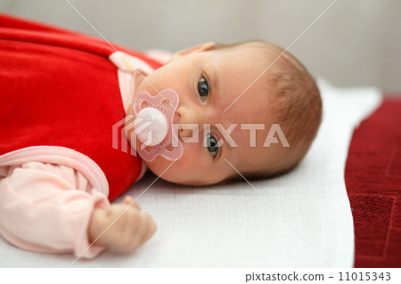 baby in red dress 11015343