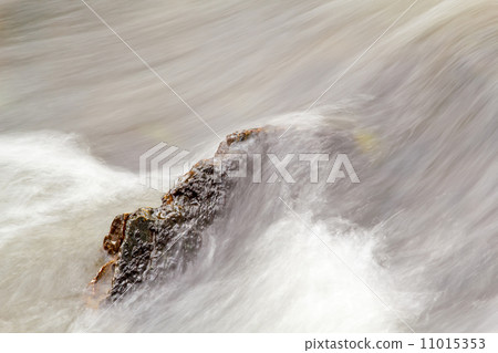 Detail of Falls on the small mountain river in autumn 11015353