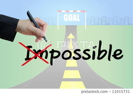Business hand cross impossible to possible concept 11015731