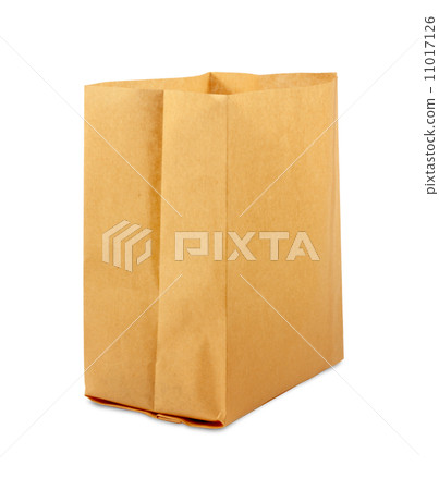 Brown paper bag isolated over white background 11017126