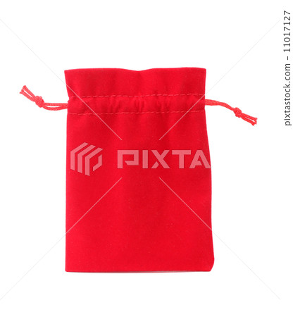 Red velvet bag isolated on white background Red velvet bag isolated on white background 11017127
