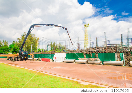 building in stadium football field and runnign lane 11017695