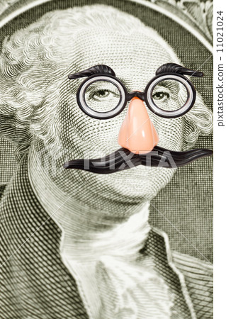 Novelty Glasses and Mustache on George Washington Novelty Glasses and Mustache on George Washington 11021024