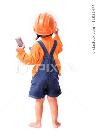 Asian Engineer baby girl writing something 11021474
