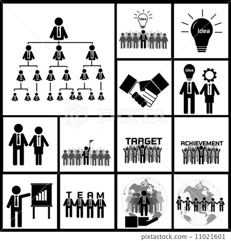 Vector set of business icon, series 3 , team,... - Stock Illustration ...