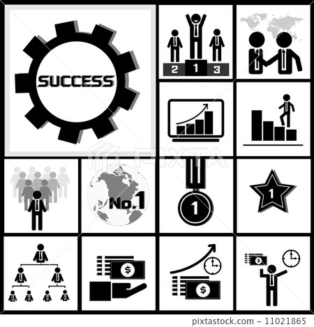 Vector set of business icon, series 1, success and achievement Vector set of business icon, series 1, success and achievement 11021865