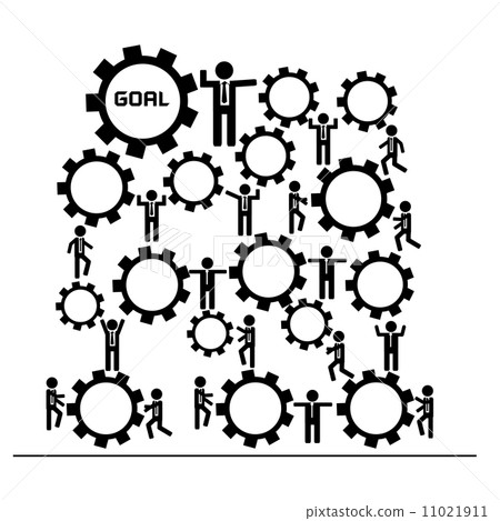 Idea for teamwork and team building for business successful to achieve goal concept 11021911