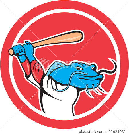 Baseball Player Batting Ball Cartoon by patrimonio