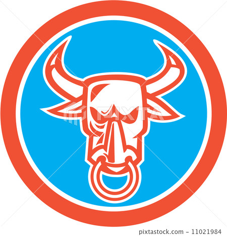 Bull Cow Head Nose Ring Circle Cartoon 11021984