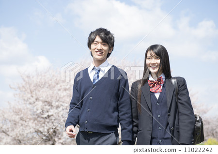 Sakura and a high school student couple 11022242