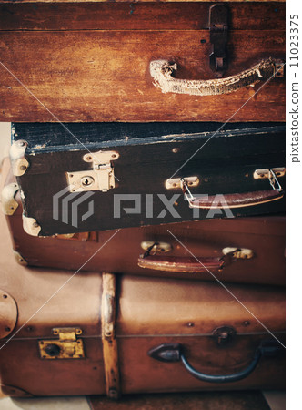Antique Trunks in a Stack 11023375