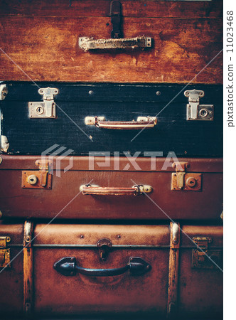 Old Antique Vintage Trunks in a Stack 11023468