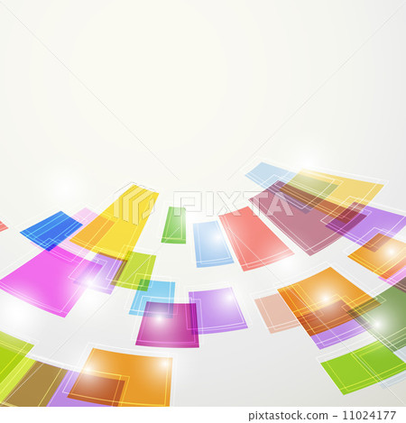Bright colorful abstract square elements fly Bright colorful abstract square elements fly 11024177