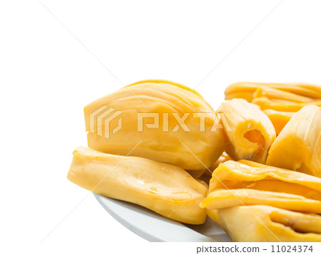 Juicy jackfruit isolated on white background, selective focus. 11024374